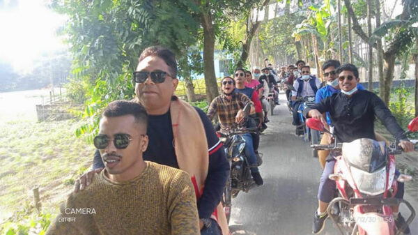 মেষ্টায় রুকনুজ্জামান সরকারের নেতৃত্বে মোটরসাইকেল শোডাউন